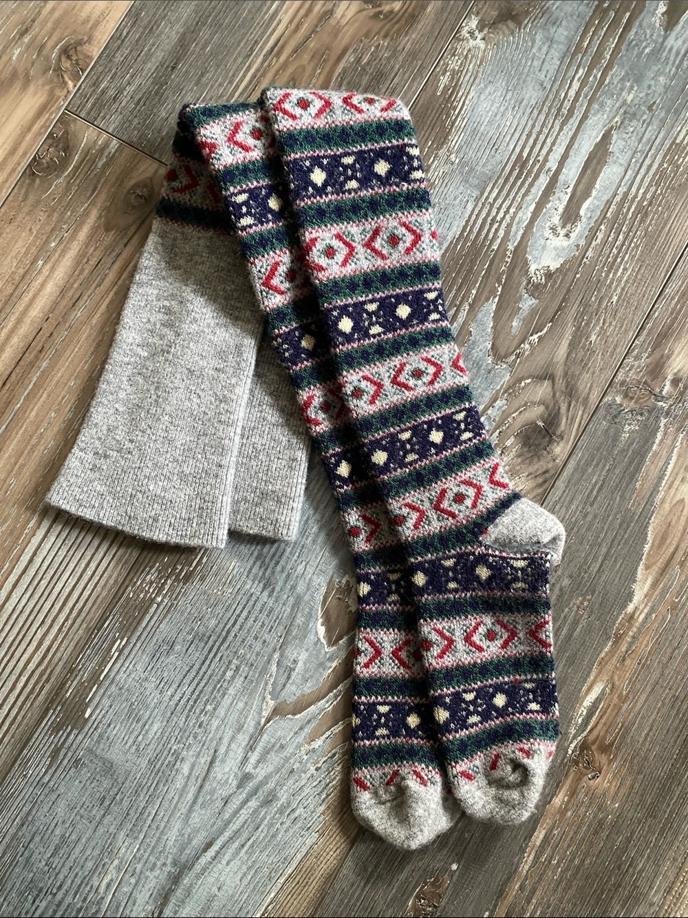 🦋Rare Vintage🦋Free People🦋Fair Isle Thigh High Socks - Picture 8 of 8